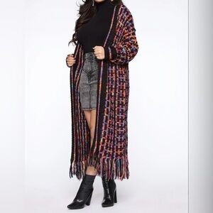 🌈 Fashion Nova Colorful Fringed Cardigan 🌈
